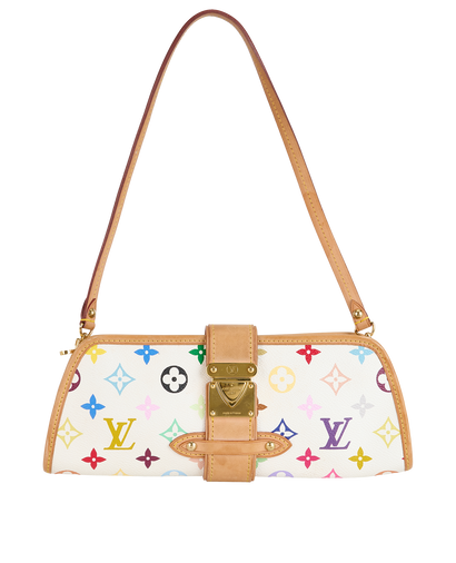 Shirley Shoulder Bag, £850, Handbags, White, Canvas, Front view